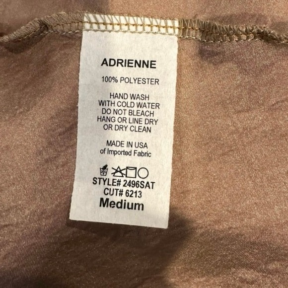 Adrienne Gold Sleeveless Cowl Neck Satin Tank Neutral Medium quiet luxury shell - Picture 6 of 7